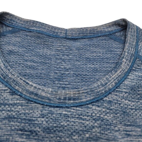 Lululemon Top Women 8 Blue Run Swiftly LS Space Dye Poseidon Heathere Athleisure - Picture 3 of 8